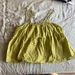 Everlane green plaid babydoll top